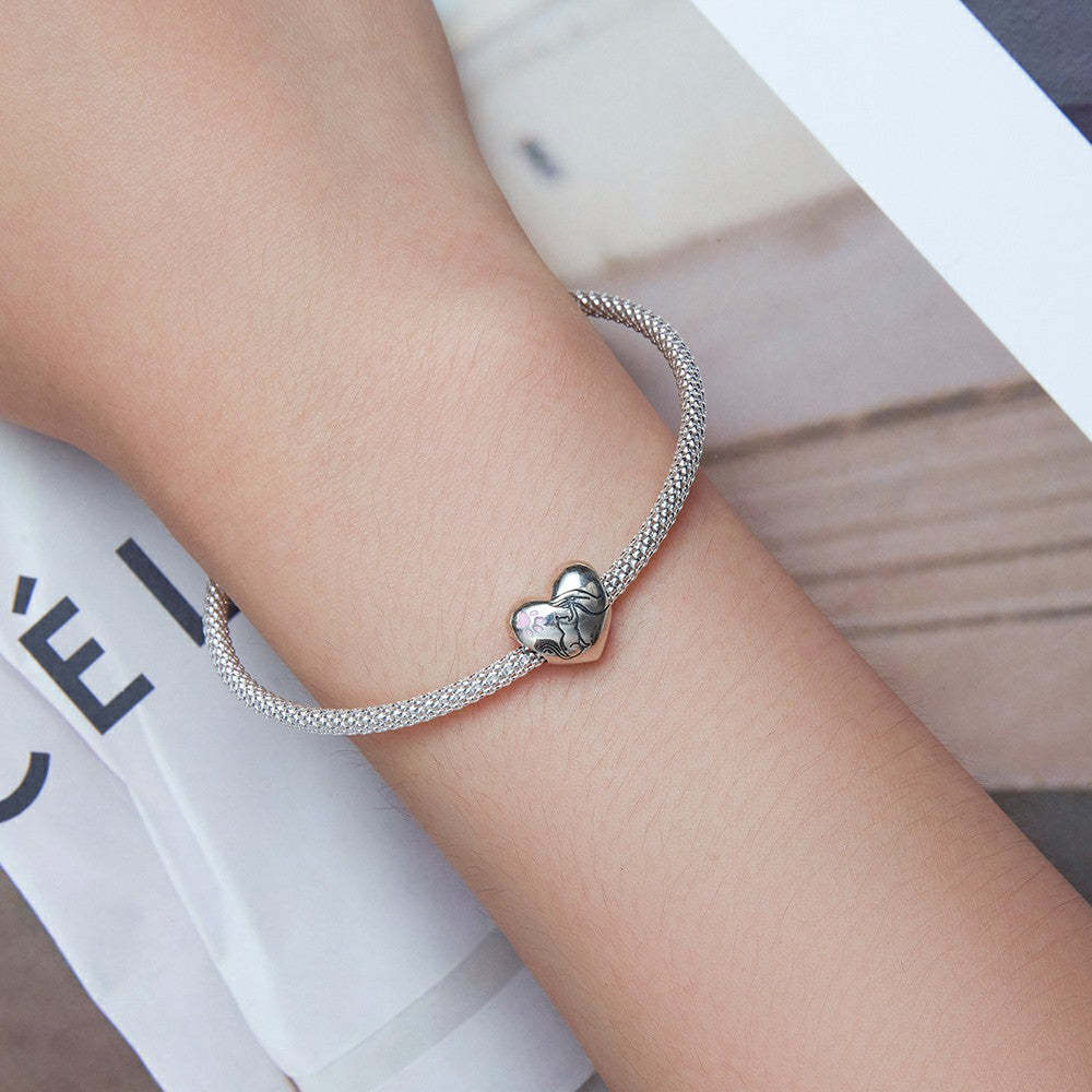 pink paw prints enamel charm 925 sterling silver gift for pet lover dy1327