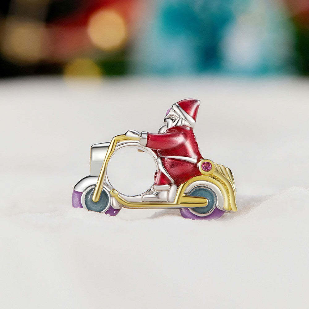 glow in the dark santa claus enamel charm 925 sterling silver christmas gifts dy1333