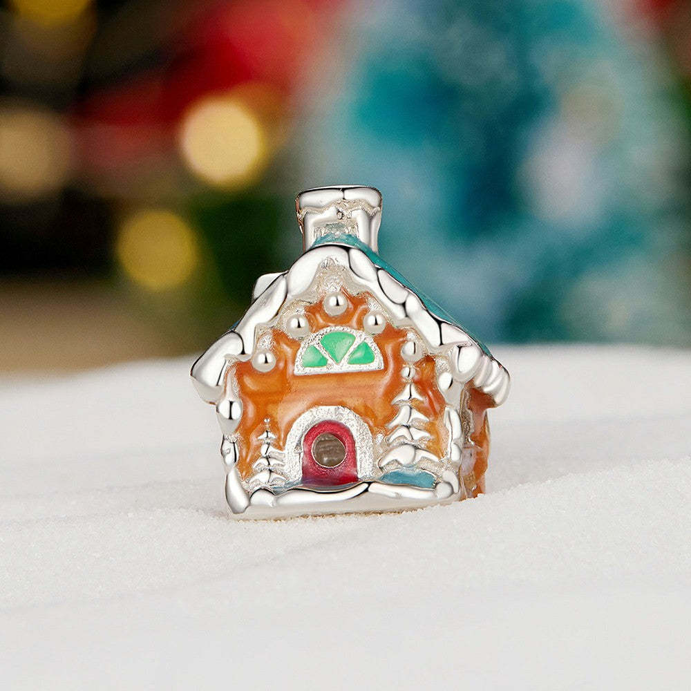 glow in the dark silent night house enamel charm 925 sterling silver christmas gifts dy1334