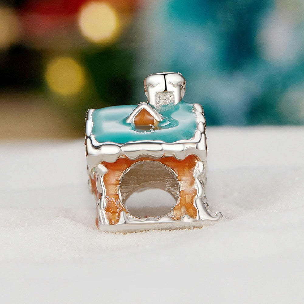 glow in the dark silent night house enamel charm 925 sterling silver christmas gifts dy1334