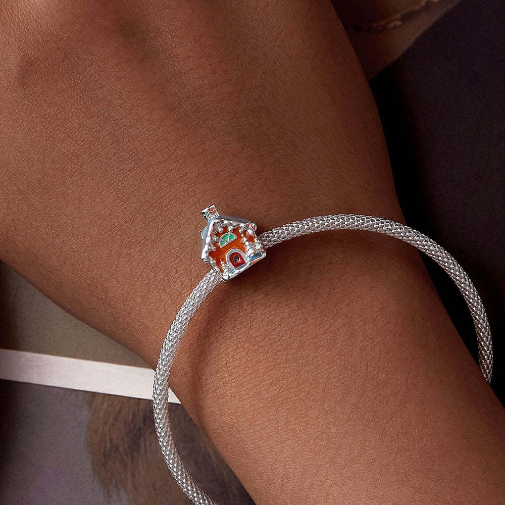 glow in the dark silent night house enamel charm 925 sterling silver christmas gifts dy1334