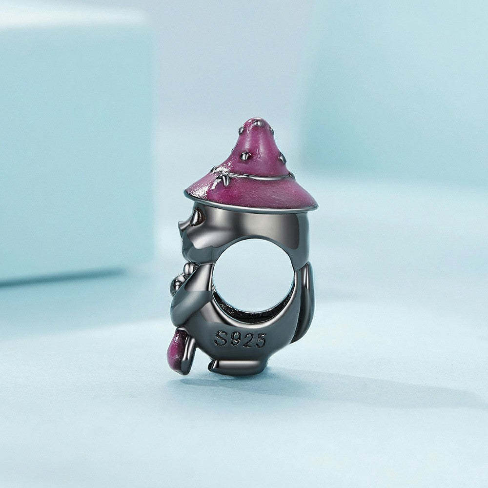 glow in the dark halloween witch cat enamel charm 925 sterling silver halloween gifts dy1337