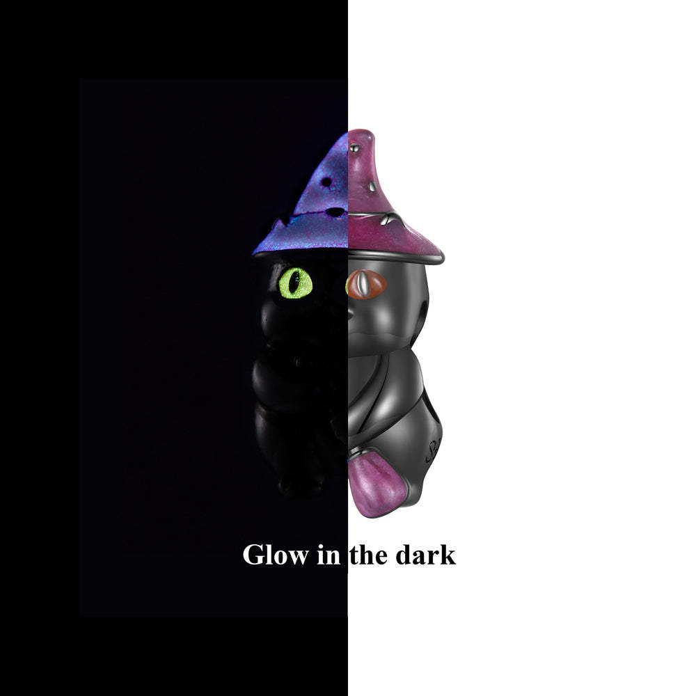 glow in the dark halloween witch cat enamel charm 925 sterling silver halloween gifts dy1337