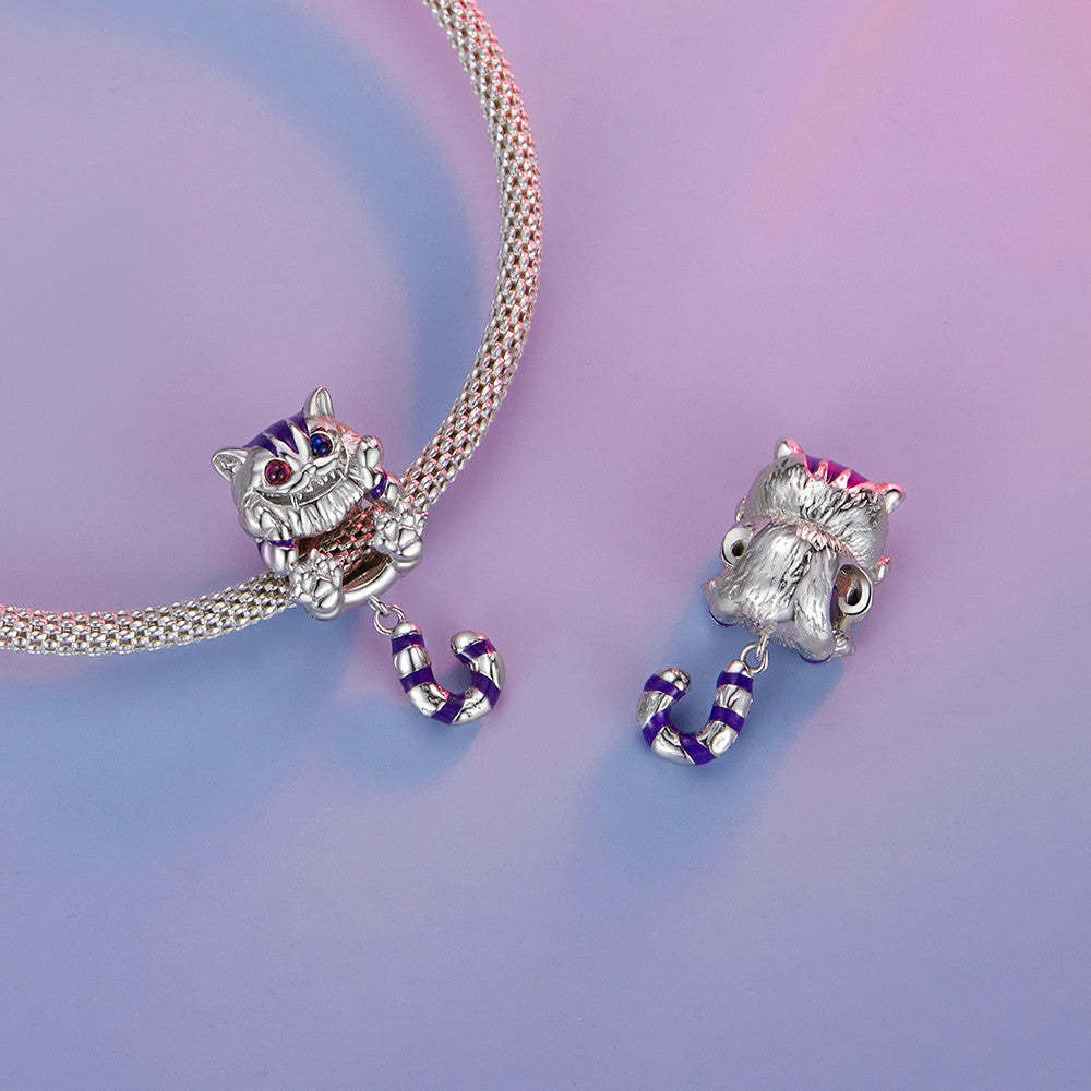 fantasy cats enamel charm 925 sterling silver dy1343