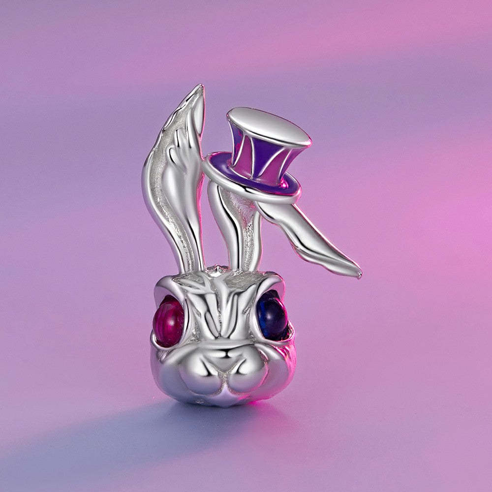 magic rabbit enamel charm 925 sterling silver easter gifts dy1344