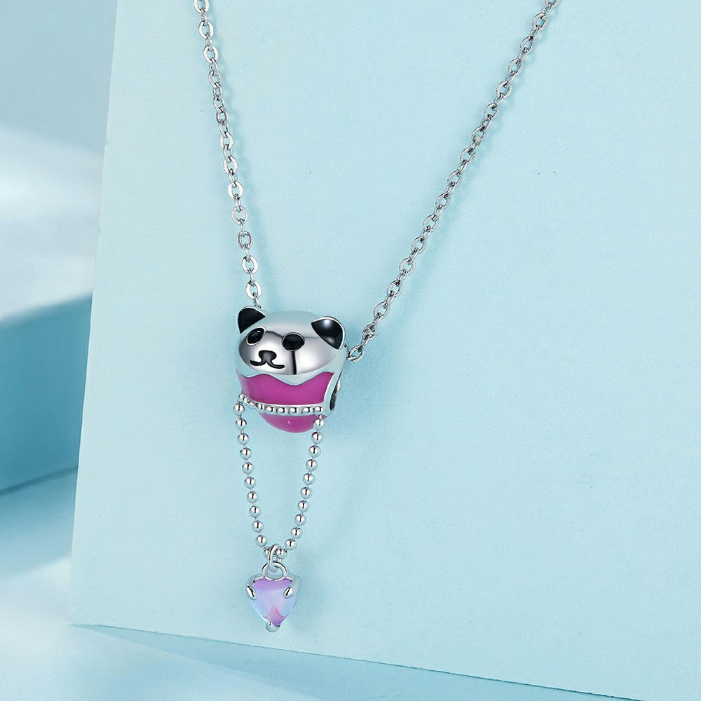 bear hot air balloon enamel charm 925 sterling silver dy1346