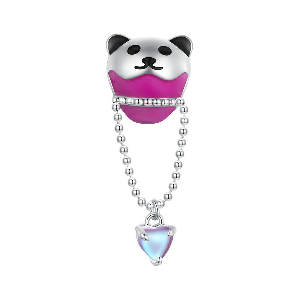 bear hot air balloon enamel charm 925 sterling silver dy1346