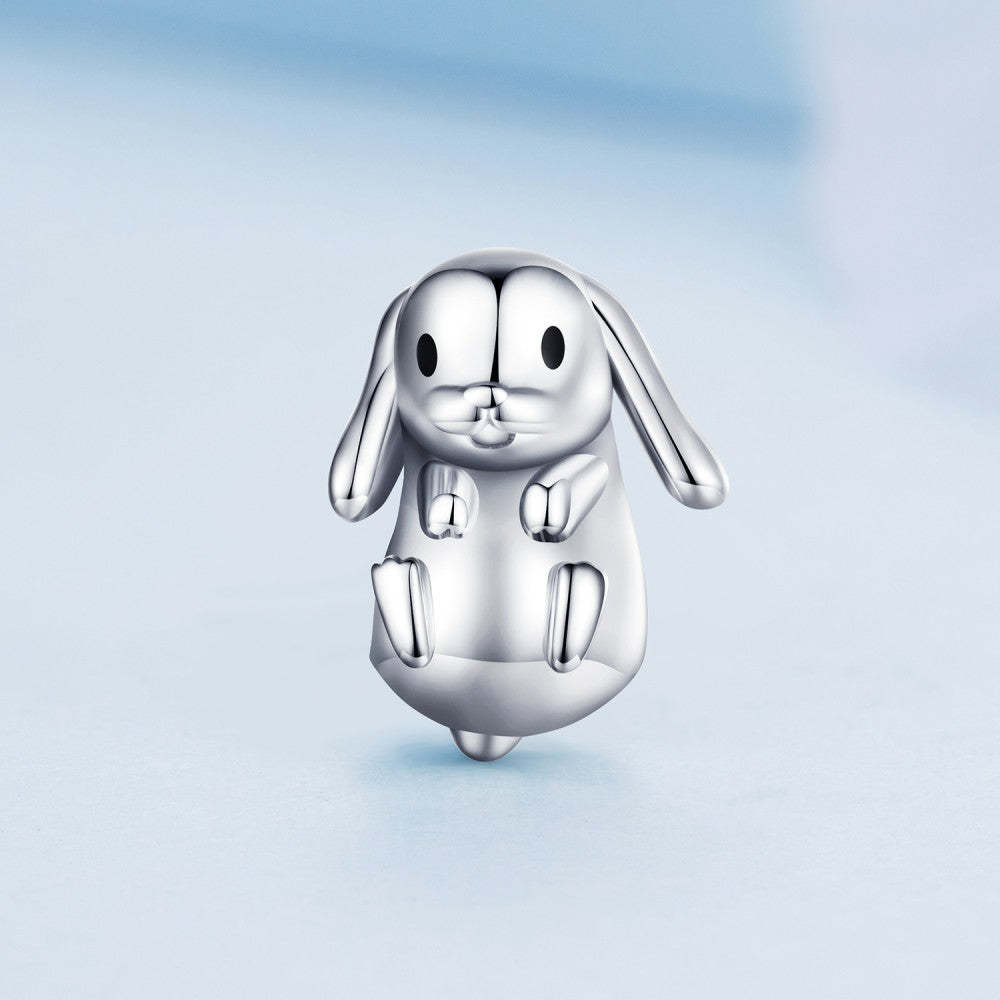 floppy eared rabbit enamel charm 925 sterling silver easter gifts dy1359