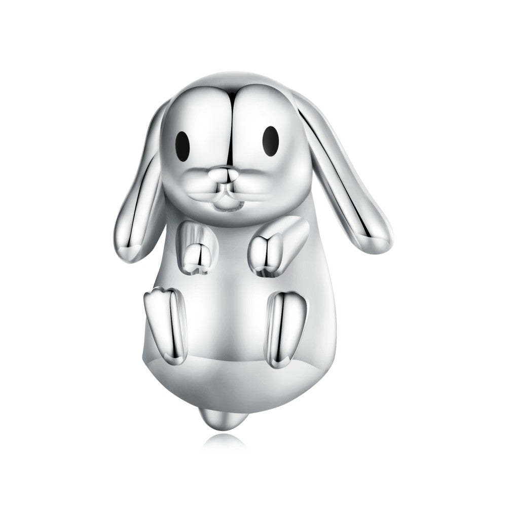floppy eared rabbit enamel charm 925 sterling silver easter gifts dy1359