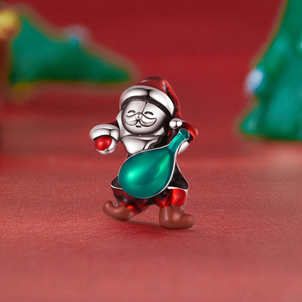 santa claus enamel charm 925 sterling silver christmas gifts dy1373