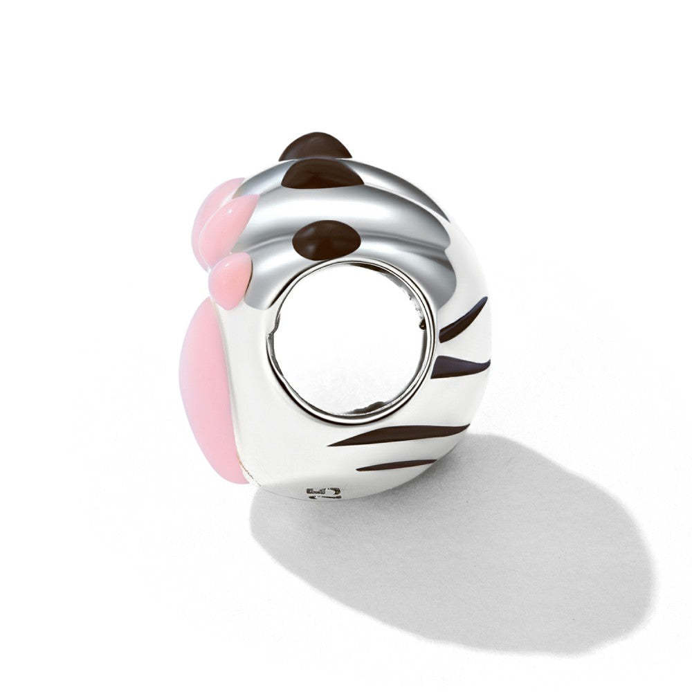 cute paw prints enamel charm 925 sterling silver gift for pet lover dy1393