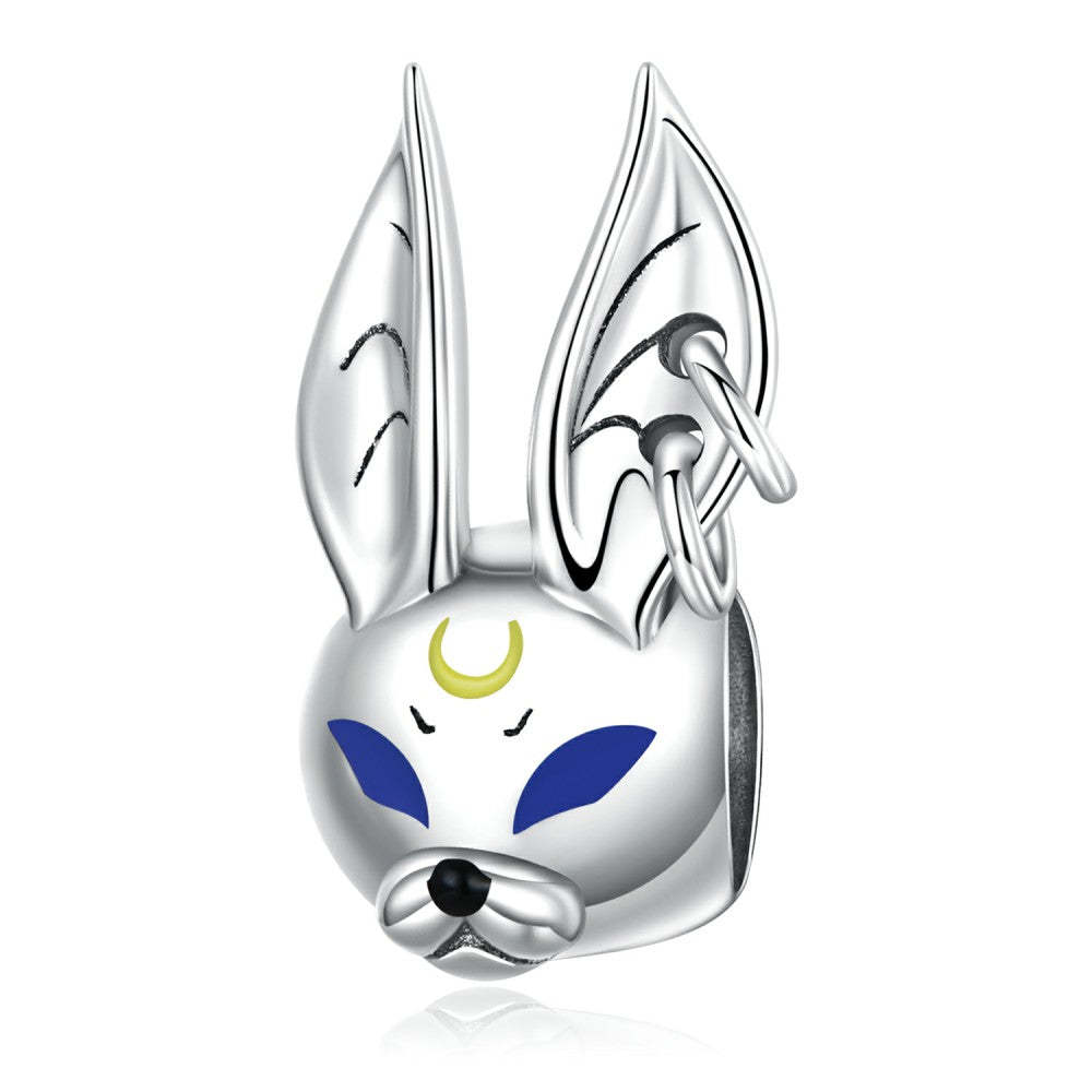 punk mythical beast rabbit enamel charm 925 sterling silver easter gifts dy1394
