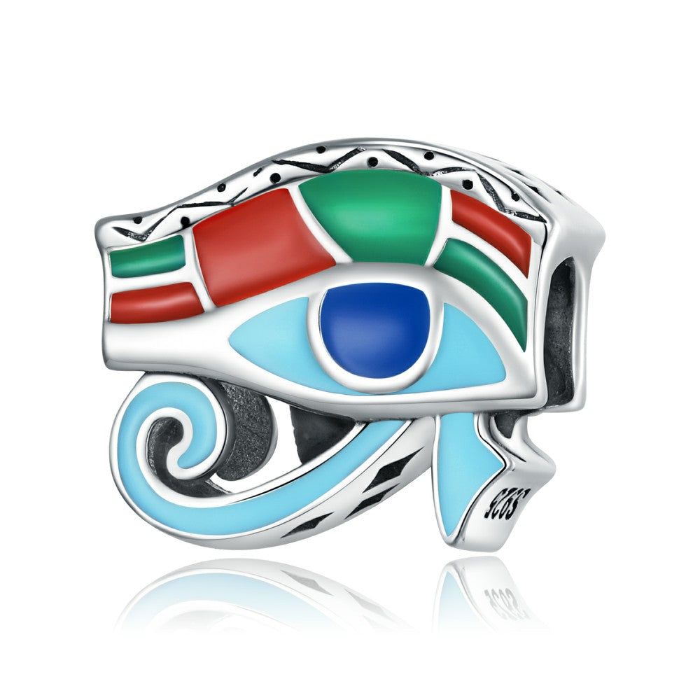 eye of horus enamel charm 925 sterling silver dy1396