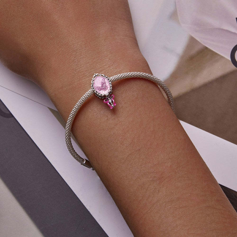 princesss magic mirror enamel charm 925 sterling silver dy1402
