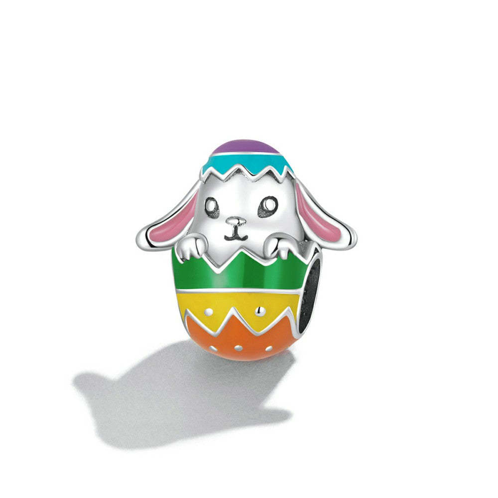 bunny easter eggs enamel charm 925 sterling silver easter gifts dy1403