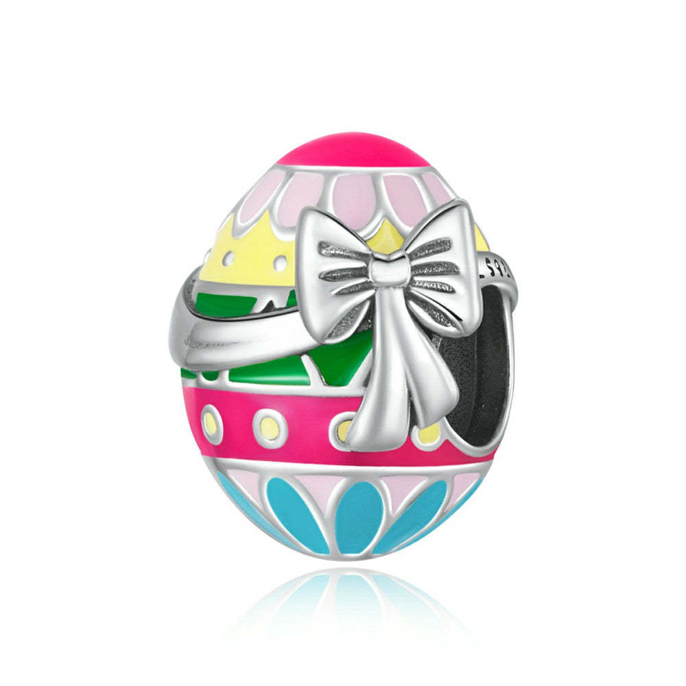 bow tie easter eggs enamel charm 925 sterling silver easter gifts dy1405