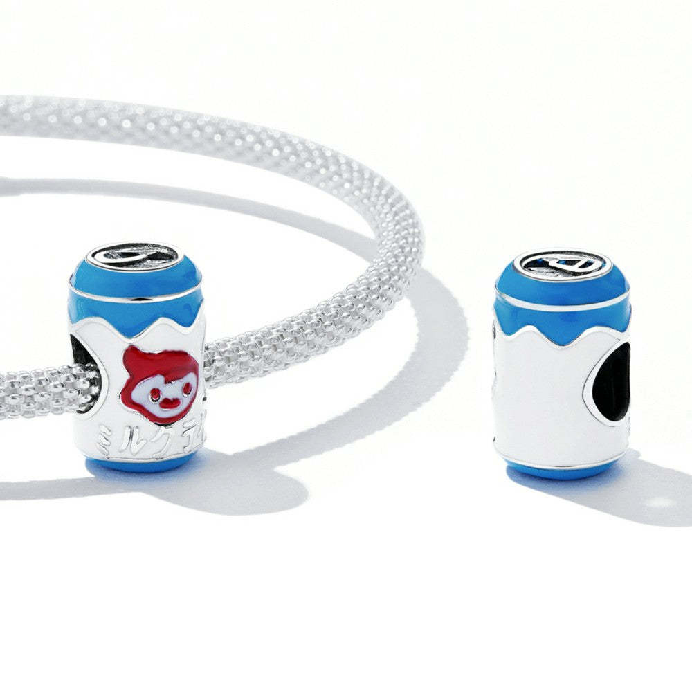 soda can milk enamel charm 925 sterling silver dy1411