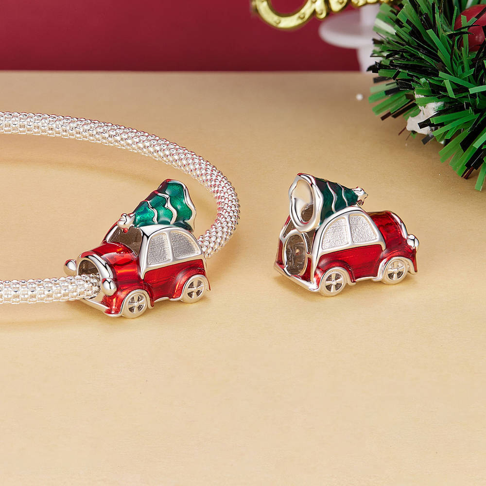Christmas Car Enamel Charm Silver Christmas Gifts - soufeelus