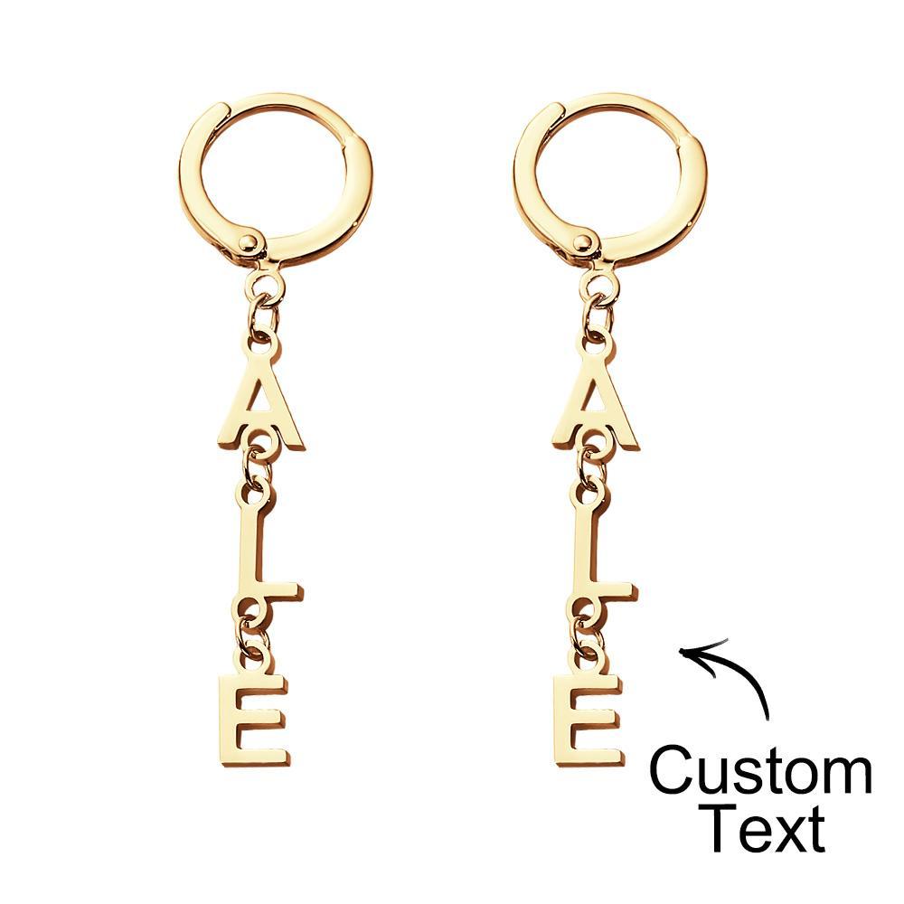 Custom Name Earrings Vertical Name Simple Style Gifts - soufeelus