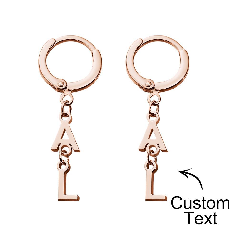 Custom Name Earrings Vertical Name Simple Style Gifts - soufeelus