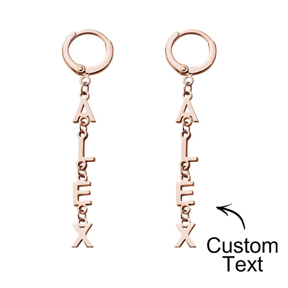 Custom Name Earrings Vertical Name Simple Style Gifts - soufeelus