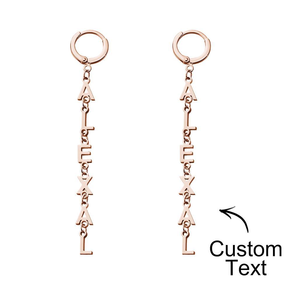 Custom Name Earrings Vertical Name Simple Style Gifts - soufeelus