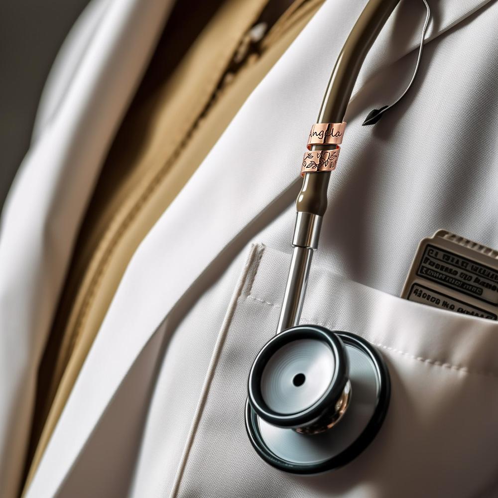 Custom Text Stethoscope ID Tag Personalized Name Stethoscope Charm Gift for Nurses RN Doctor - soufeelus