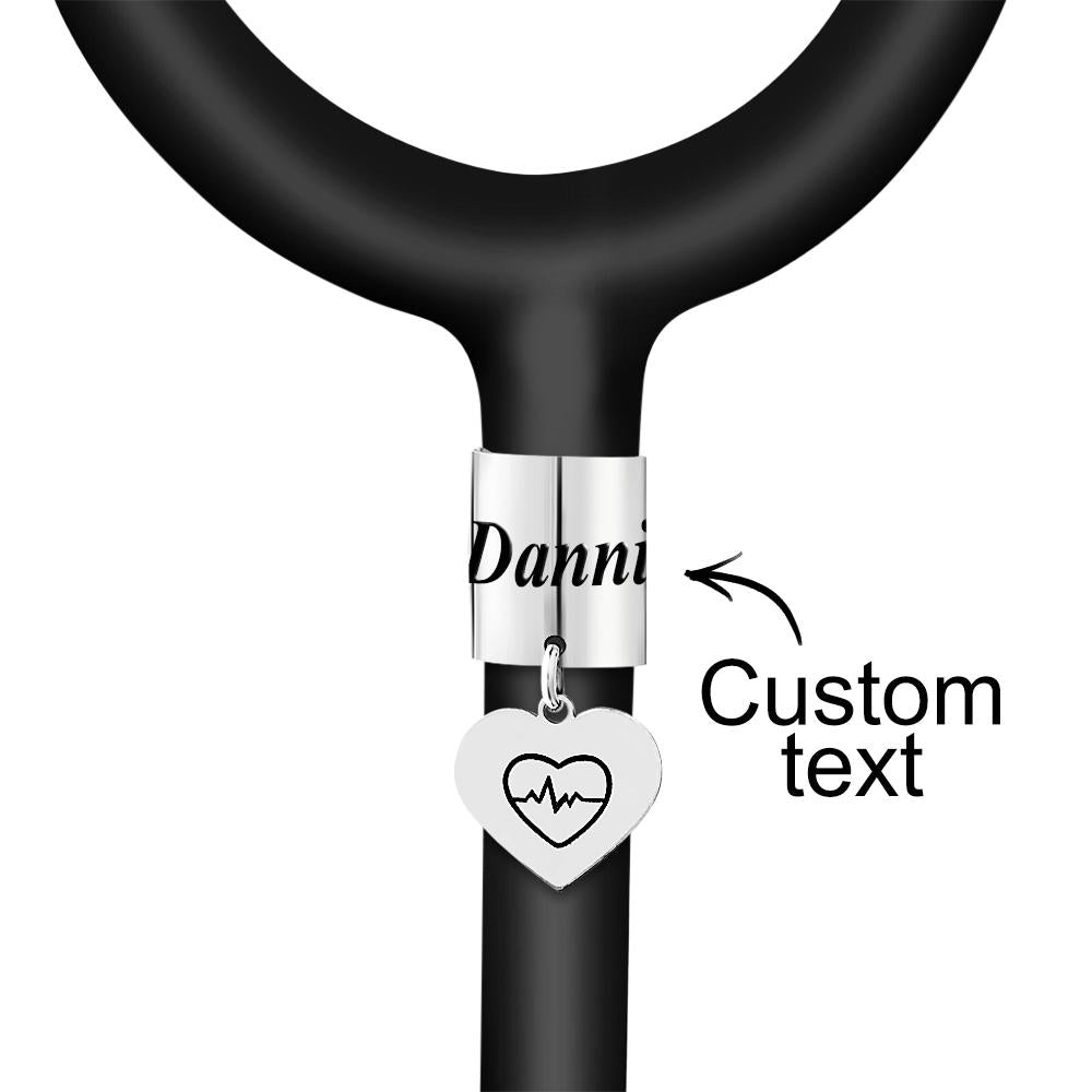 Personalized Engraved Stethoscope Accessory With Heart Pendant Name Tag For Hospital Workers - soufeelus