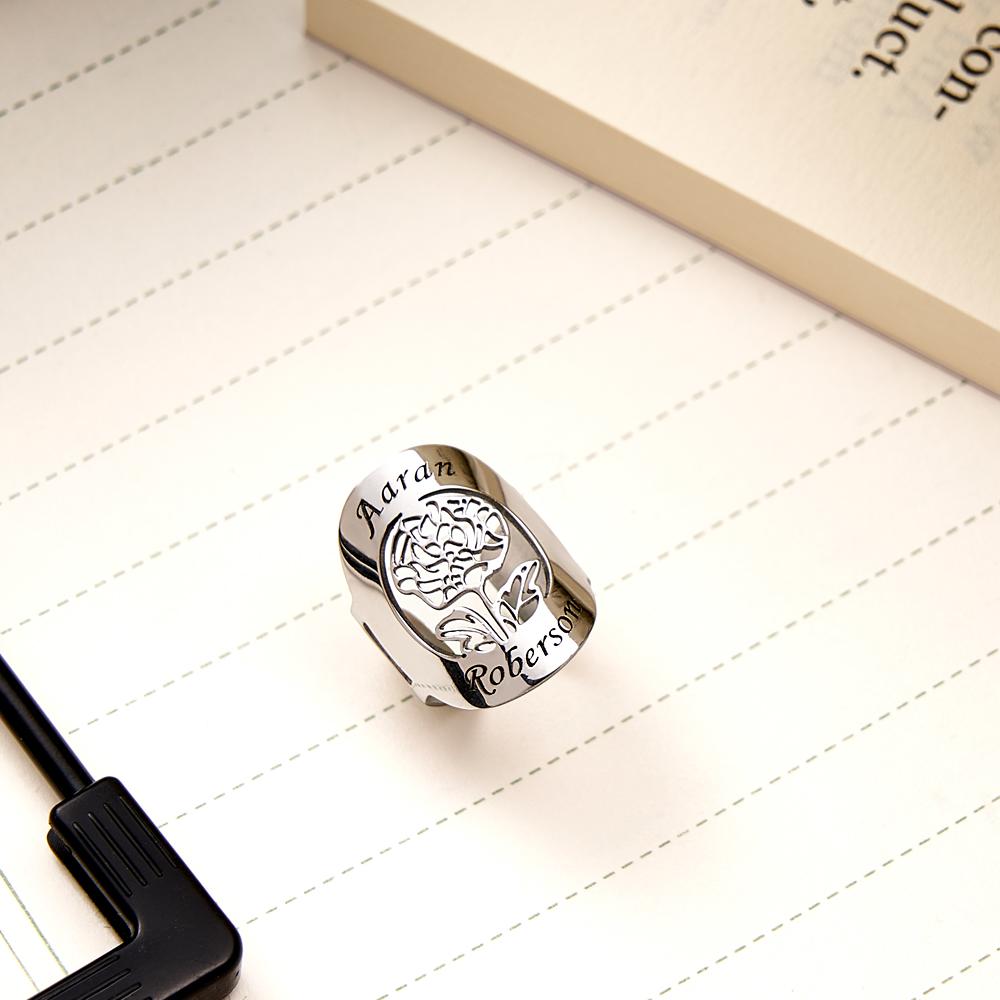 Custom Engraved Stethoscope With Hollow Out Birth Flower Stethoscope Decoration For Nurse - soufeelus