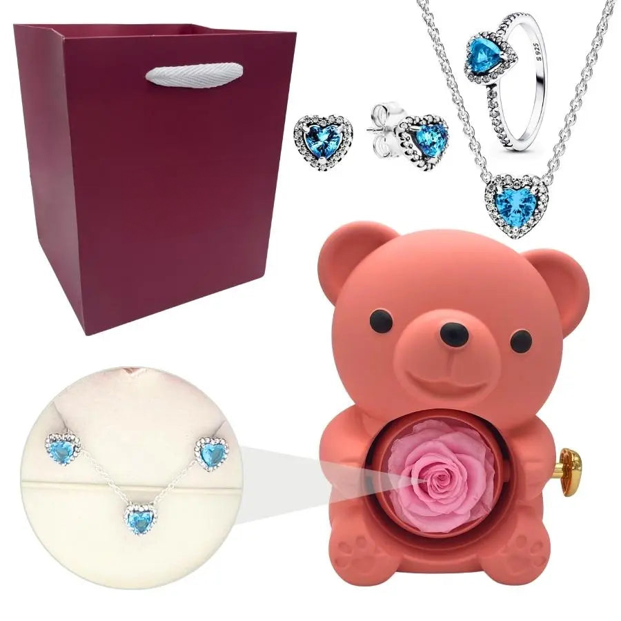 Eternal Bear & Eternal Heart Jewelry Set