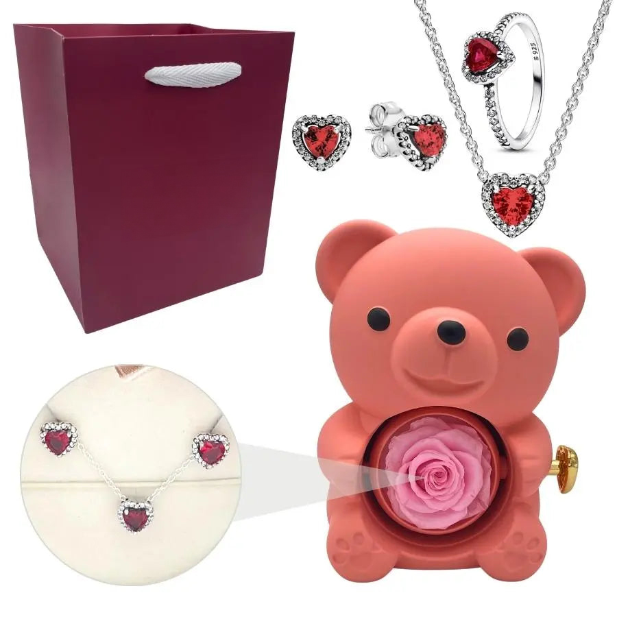 Eternal Bear & Eternal Heart Jewelry Set