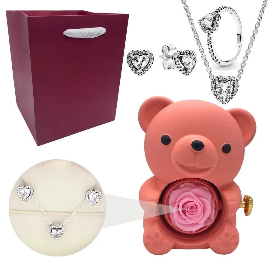 Eternal Bear & Eternal Heart Jewelry Set