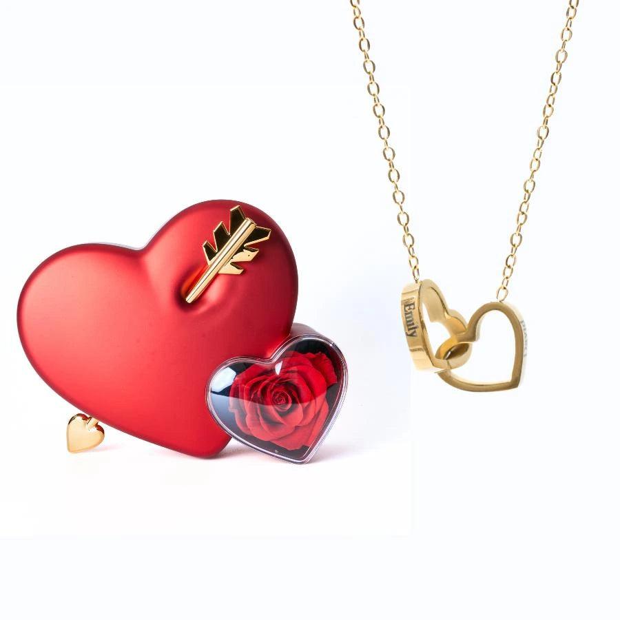 Personalized Engraved Heart Necklace with Eternal Heart Gift Box – Romantic Gift for Her