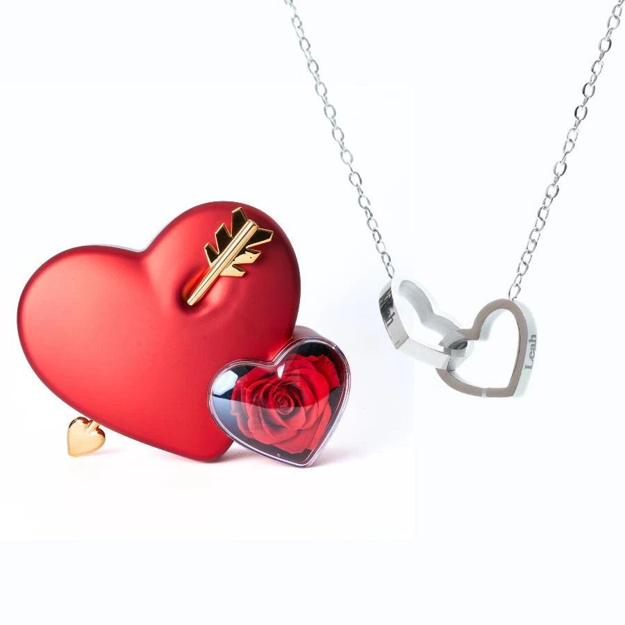 Personalized Engraved Heart Necklace with Eternal Heart Gift Box – Romantic Gift for Her