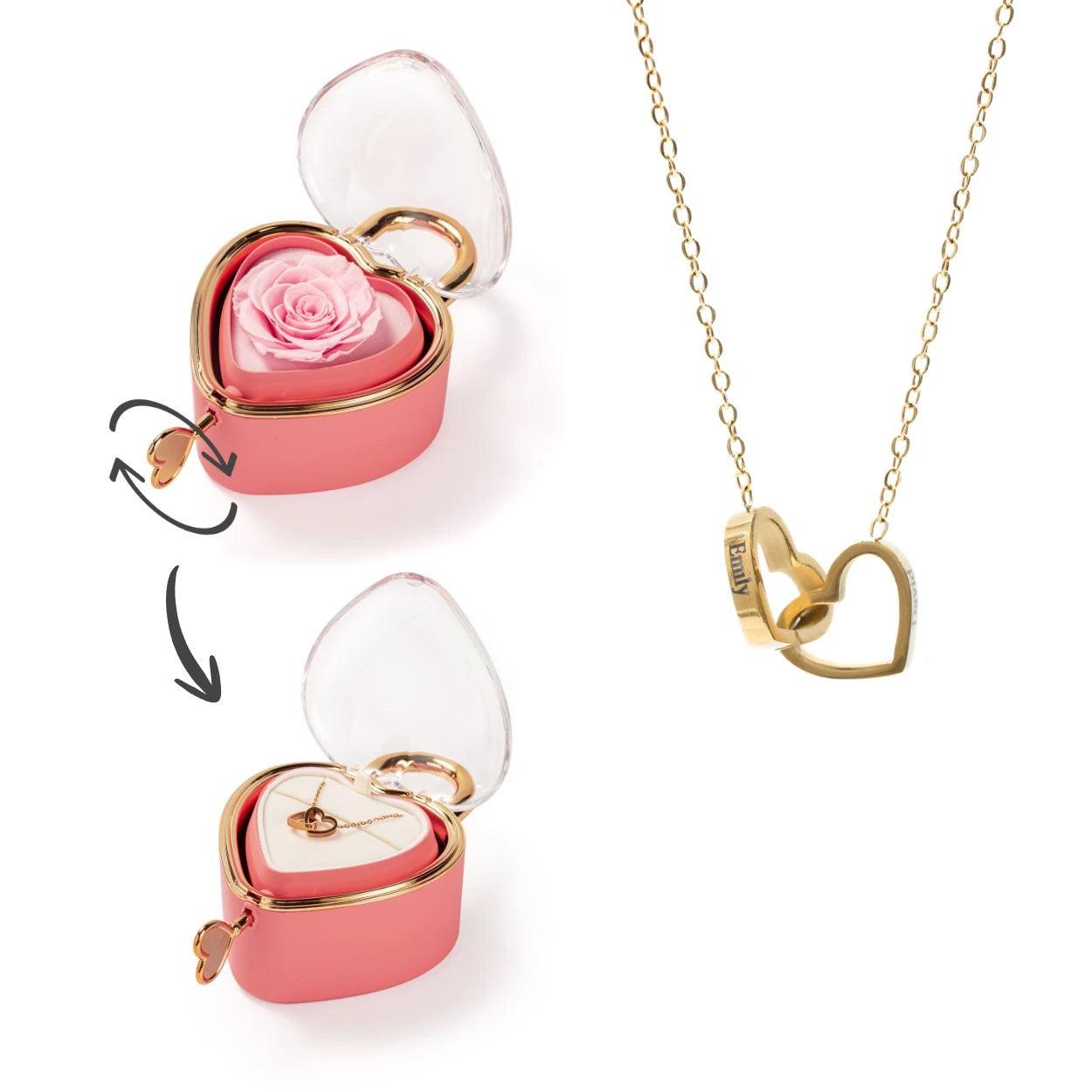 Eternal Padlock Heart Gift Box with Personalized Engraved Heart Necklace Romantic Gift for Her detail