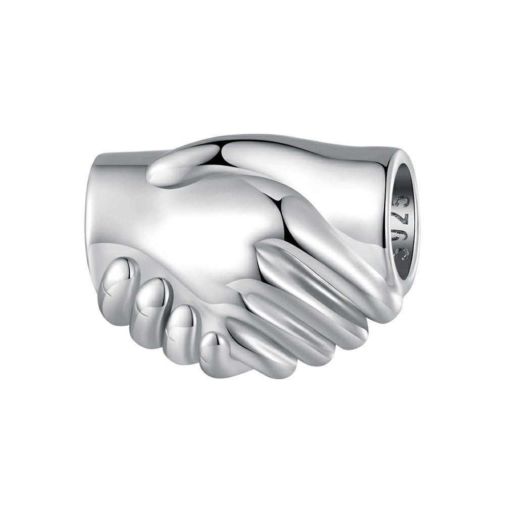 shake hands charm 925 sterling silver fj1429