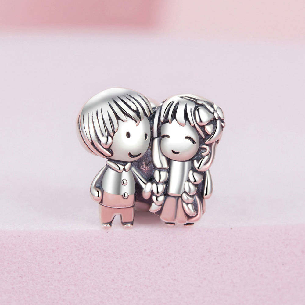 Little Boy Girl Charm Silver Christmas Gifts - soufeelus