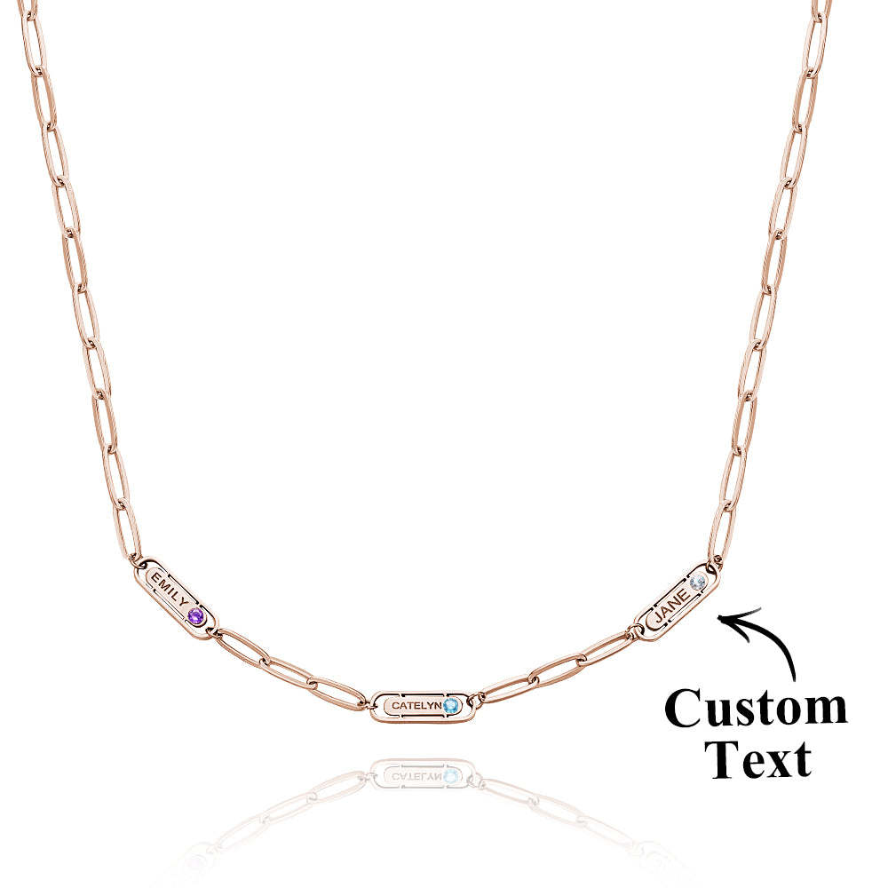 Personalized Name Birthstone Simple Necklace Gift - soufeelus