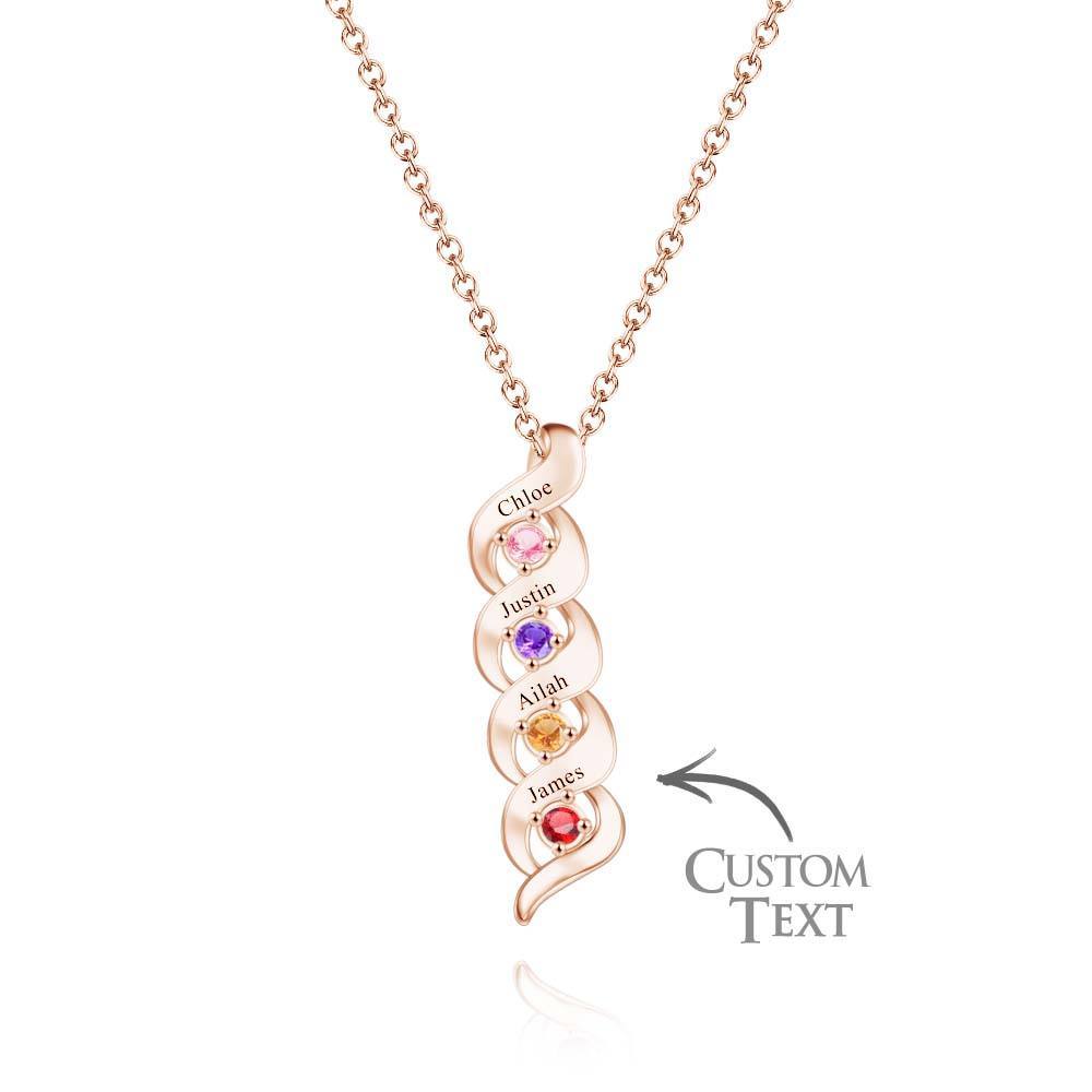 Custom Engraved Name Vintage Necklace Birthstone Pendant Necklace For Her - soufeelus