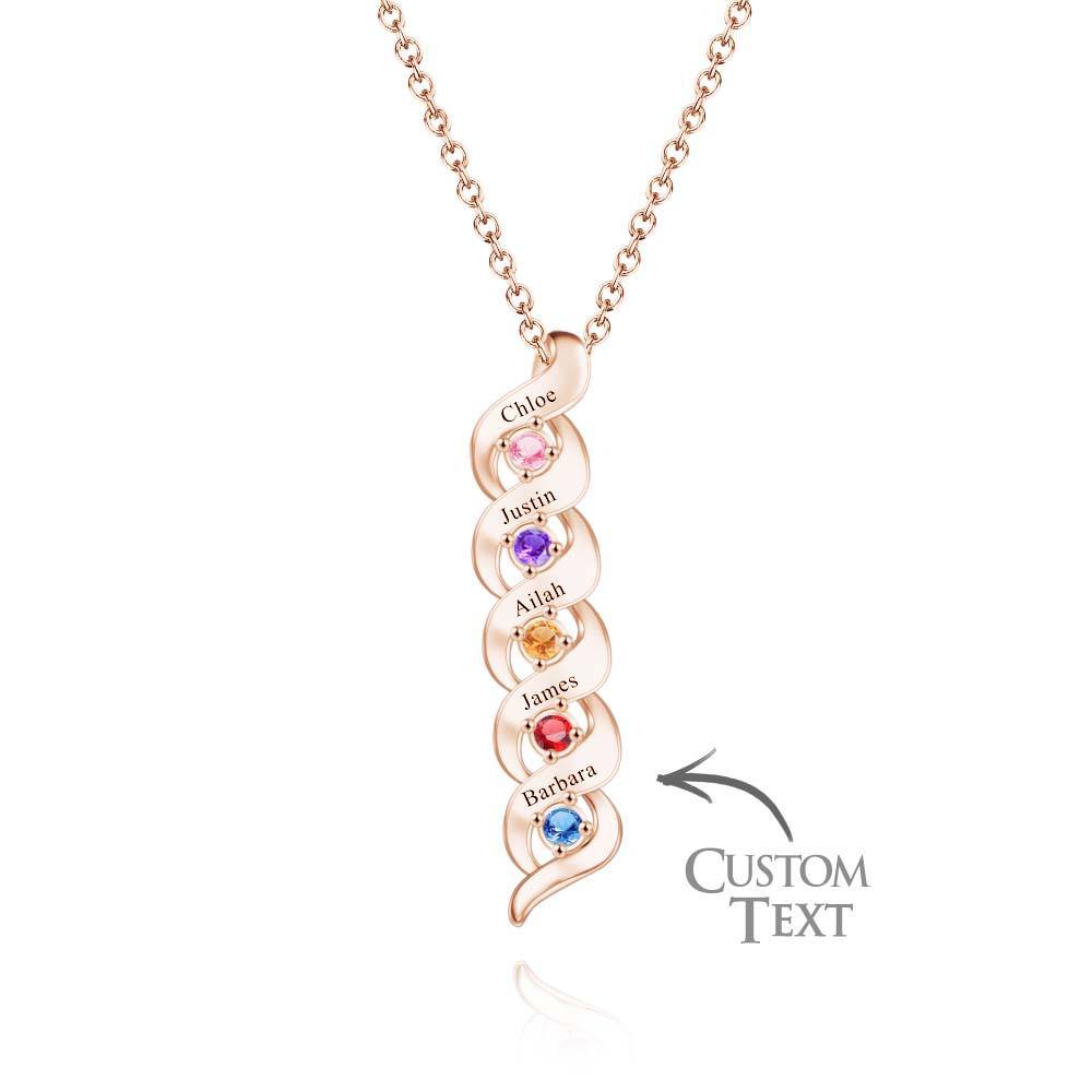 Custom Engraved Name Vintage Necklace Birthstone Pendant Necklace For Her - soufeelus
