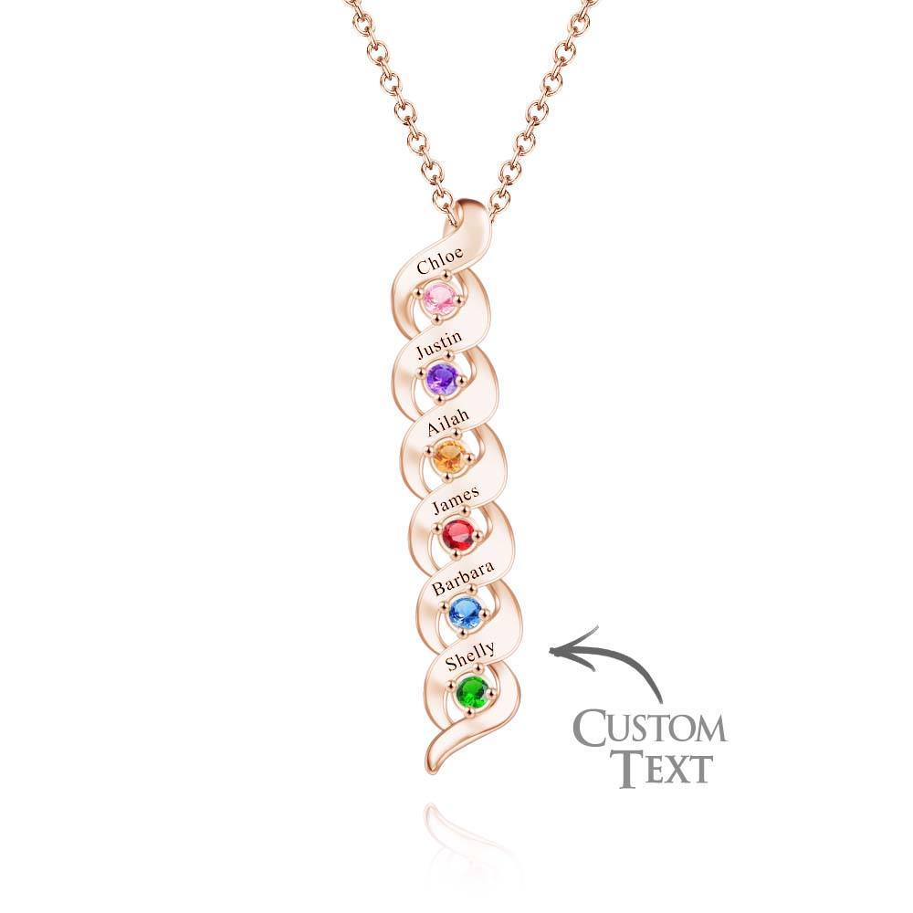 Custom Engraved Name Vintage Necklace Birthstone Pendant Necklace For Her - soufeelus