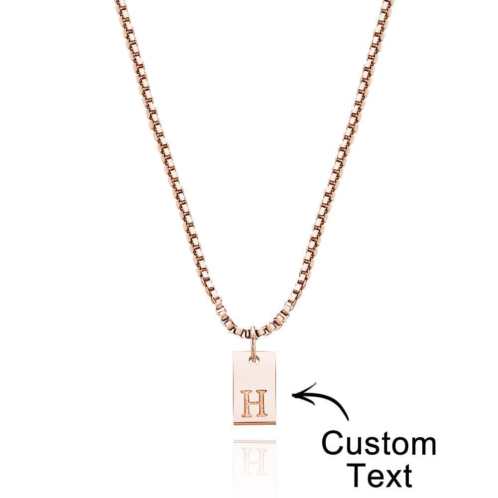 Custom Engraved Necklace Multiple Bar Initial Letter Charm Gifts - soufeelus