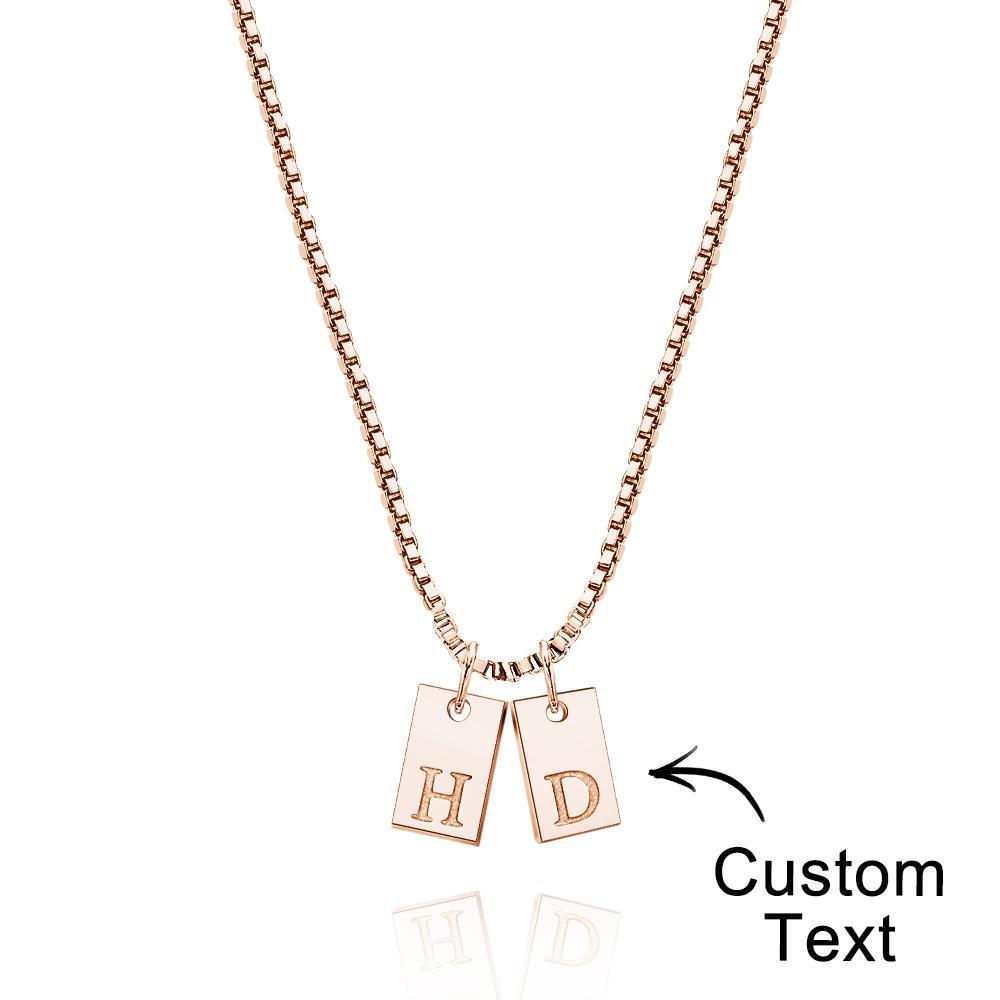 Custom Engraved Necklace Multiple Bar Initial Letter Charm Gifts - soufeelus