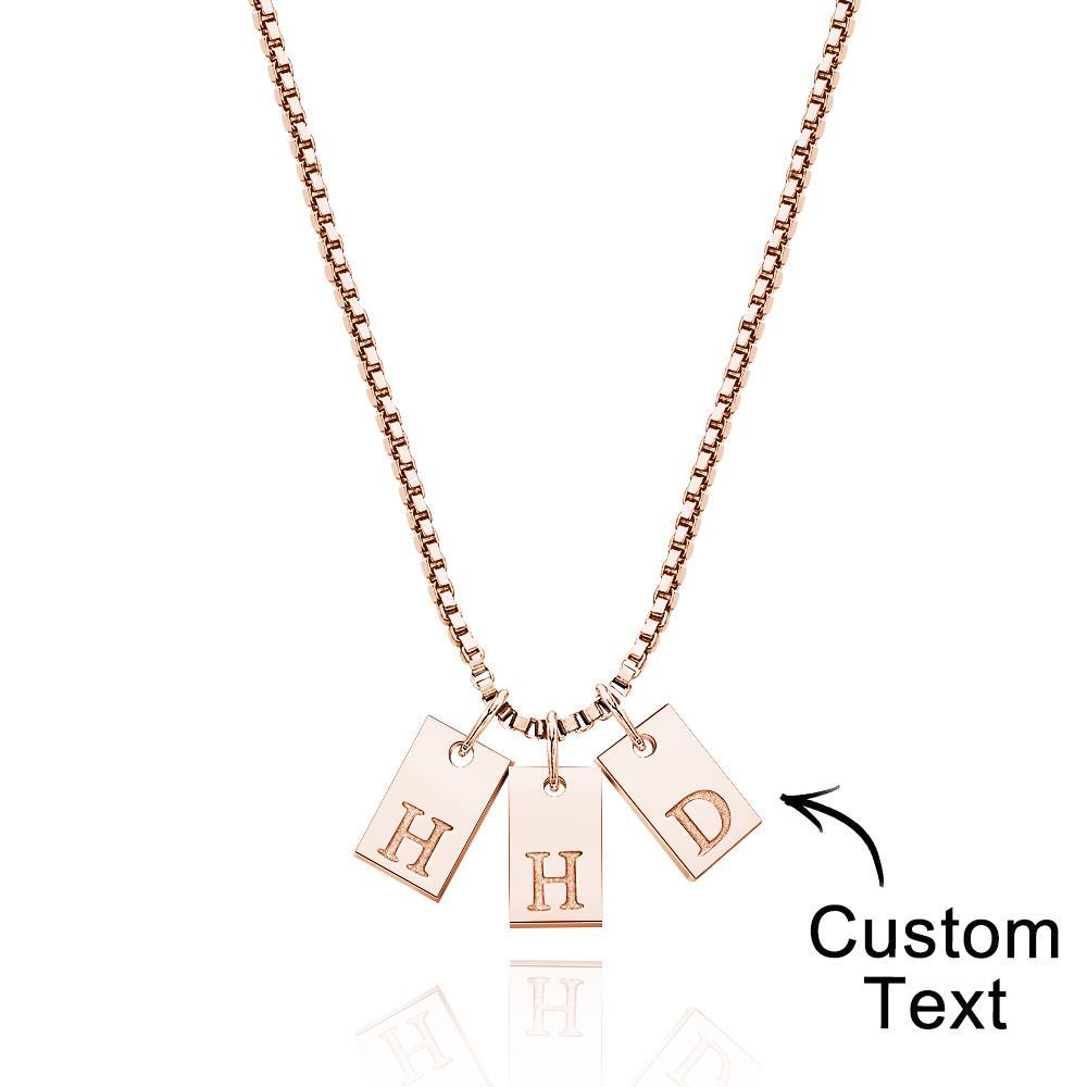 Custom Engraved Necklace Multiple Bar Initial Letter Charm Gifts - soufeelus