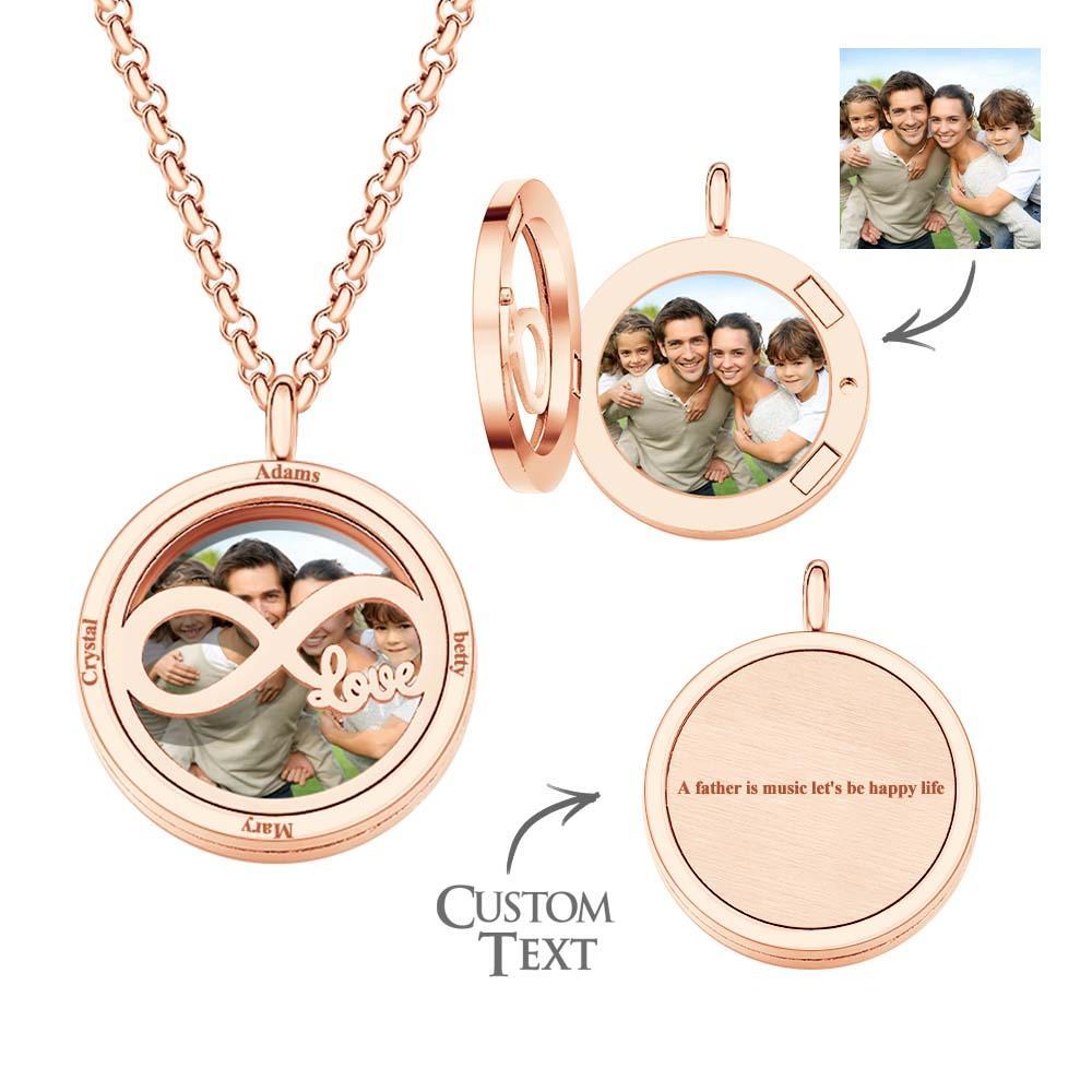 Custom Photo Engraved Locket Necklace Simple Men's Gift - soufeelus