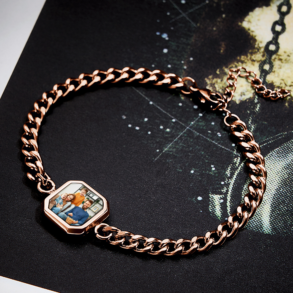 Personalized Magic Photo Men's Bracelet Which Changes Color With Temperature Best Gift For Him