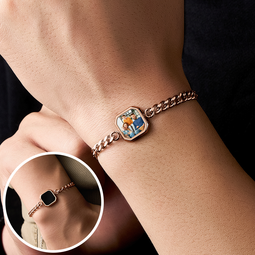 Personalized Magic Photo Men's Bracelet Which Changes Color With Temperature Best Gift For Him