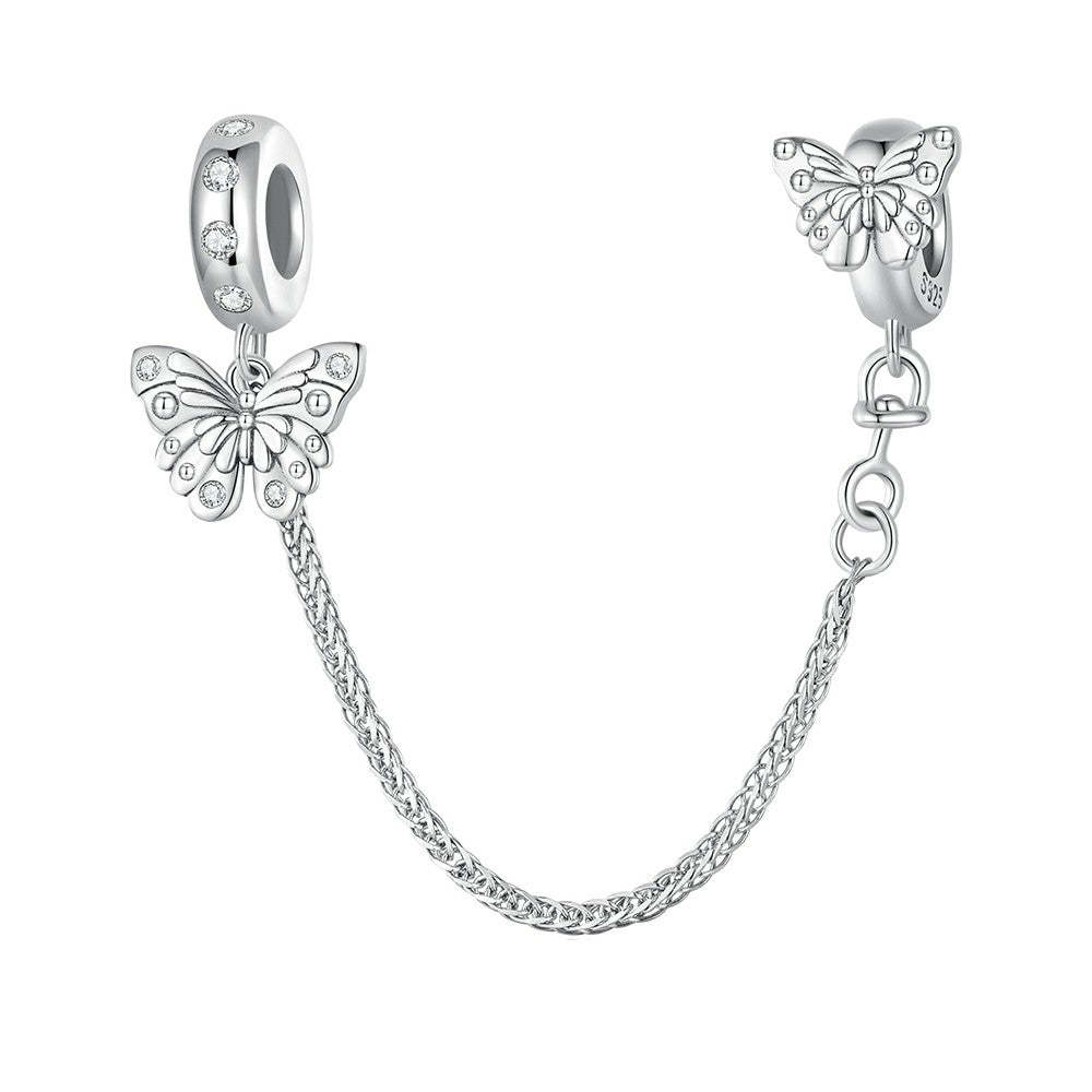 exquisite butterfly safety charm chain 925 sterling silver gsf1068