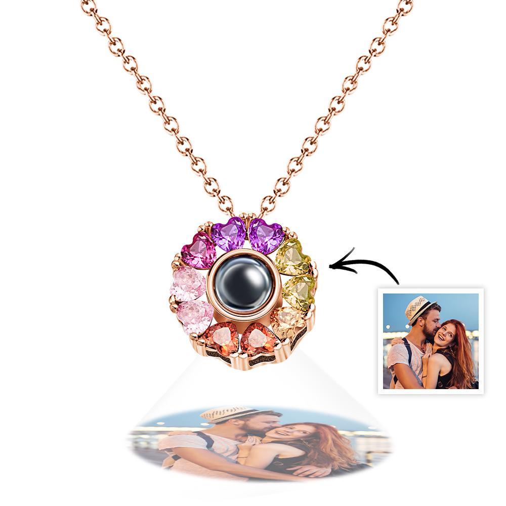 925 Sterling Silver Projection Photo Love Necklace Personalized Projective Pendant Gift for Her - soufeelus