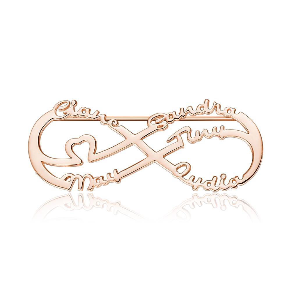 Custom Infinity Name Brooch Personalized Nameplate Lapel Pin Memorial Gifts - soufeelus